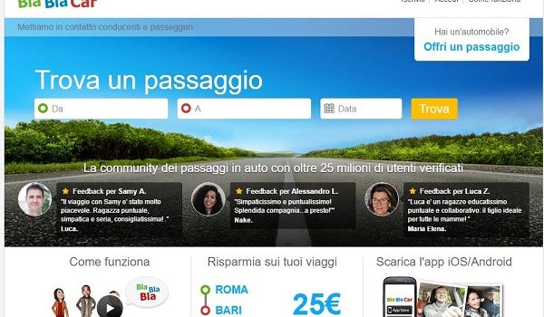 ride sharing si abbassano spese
